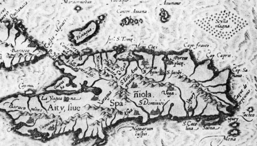 Otok Hispaniola (Haiti) na kojem se 1502. g. iskrcao Bartolomé de las Casas, a godinu dana kasnije postao vlasnikom posjeda u predjelu Vege.