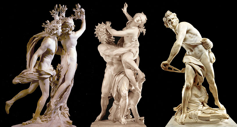 Bernini: Apolon i Dafne, Otmica Perzefone, David