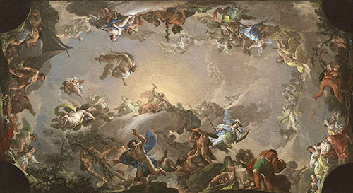 Olimp: Pad Titana, naslikao Francisco Bayeu y Subías, 1764.
